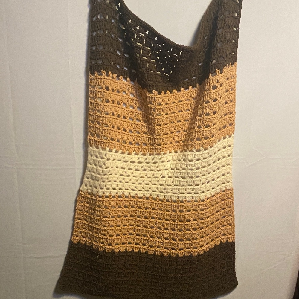 Hand Crafted Brown and Cream Blanket